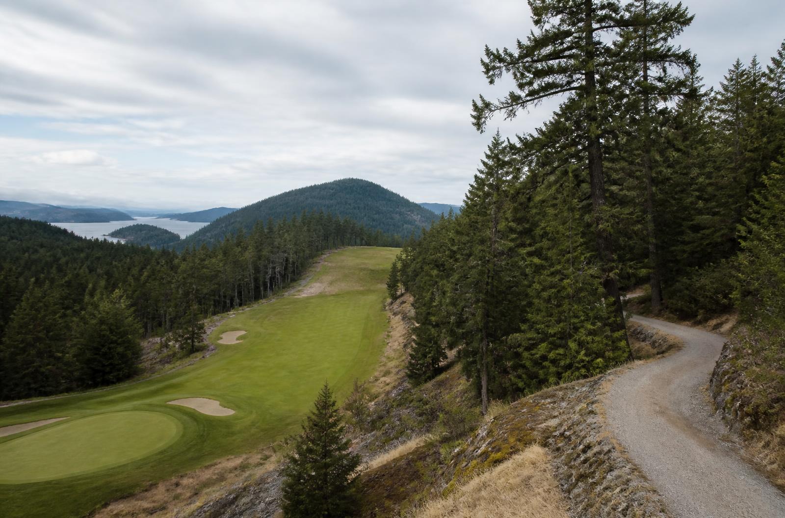 Bear Mountain golf course and trail network among forested Vancouver Island hills